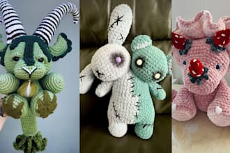 create handmade soft custom plush toy stuffed animals crochet kawaii plushie