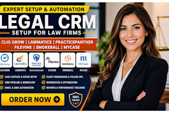 setup clio grow lawmatics practicepanther filevine smokeball mycase legal crm