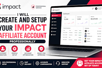 professionally create and set up your awin or impact affiliate account