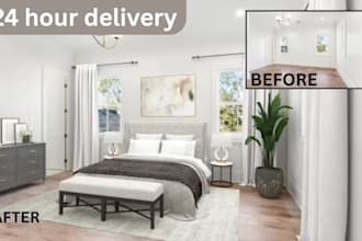 do fast virtual staging for luxury real estate renovation for you listing