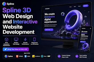do spline 3d web design and interactive website development