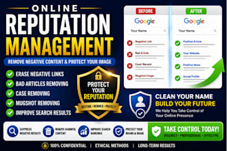 erase negative link, bad articles removing, case removing mugshot removing