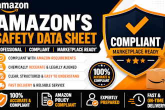 provide amazon safety data sheet, product compliance, and amazon approval suppot