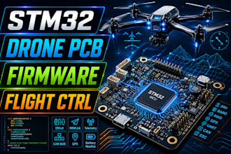 develop stm32 drone flight controller pcb, embedded firmware and uav electronics