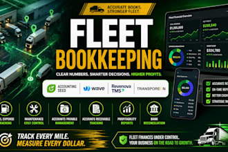 do fleet bookkeeping using revenovatms, transporeon, accounting seed and wave