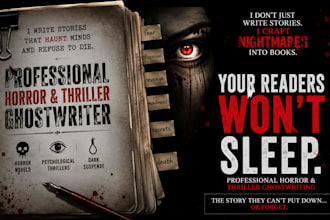 ghostwrite or rewrite horror or thriller novels