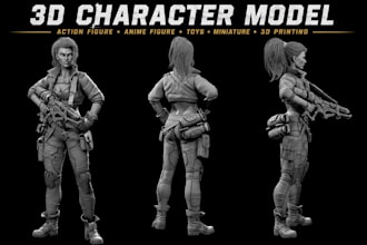 do 3d character model action figure anime figure  toys miniature for 3d printing