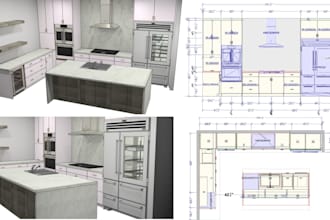 design modern kitchen layout using 2020 design software and 3d sketchup
