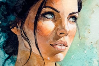 watercolor portrait painting, photo to watercolor