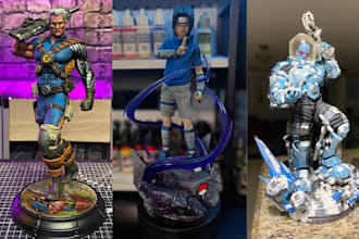 3d print and paint anime figure resin action figure 3d statue miniature painting