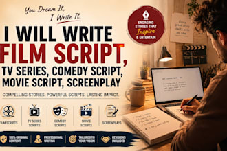 movie script writing, screenplay, TV series, screen play, stage play show