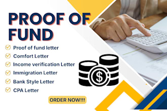 draft verified proof of funds,income verification letter for funding,real estate