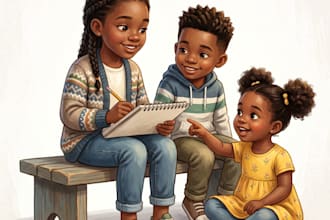 illustrate african american children storybook and picture book art