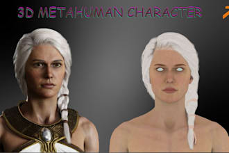 do 3d metahuman character realistic meta human, unreal engine design and rigging