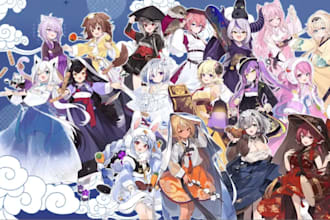 design png tuber character in anime vtuber model style