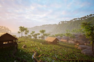 create fantasy open world 3d game environment for unity and unreal engine