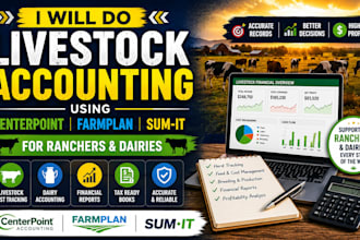 do livestock accounting using centerpoint, farmplan, sumit for ranchers, dairies
