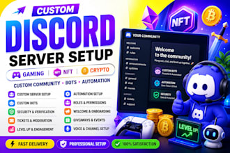 custom discord gaming nft crypto server setup discord community bot automation