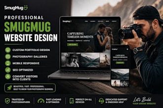 design a professional smugmug photography portfolio website with SEO