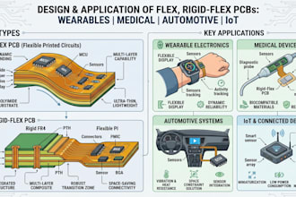design kicad flex pcb, rigid flex pcb, wearable medical automotive iot pcb