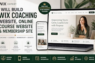build wix coaching website, online course website and membership site