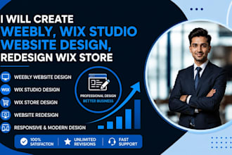 create weebly, wix studio website design, redesign wix store