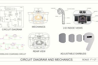 create 2d mechanical assembly drawings and product cad design for manufacturing