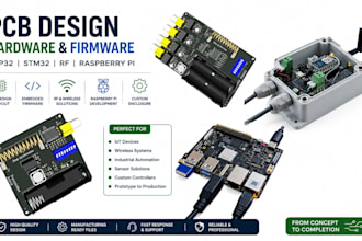 do pcb design, hardware and firmware with esp32, stm32, rf and raspberry pi