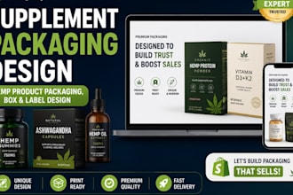 design supplement product packaging hemp product packaging box label