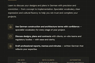 teach you professional german for construction professionals