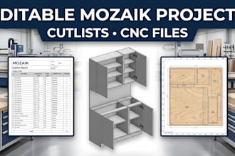 create editable mozaik cabinet projects with cutlists and cnc files