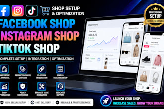 setup facebook shop instagram shop tiktok shop and meta commerce manager
