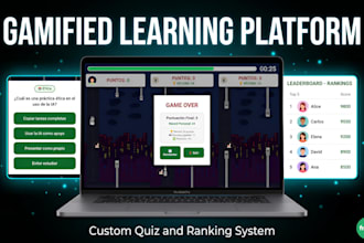 build a gamified learning platform or educational quiz app for your website