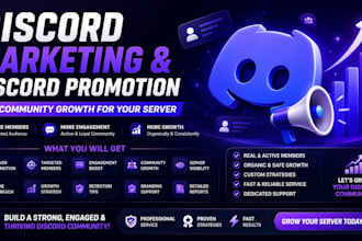 do discord marketing, discord promotion and community growth for your server
