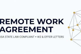 write a remote work employment agreement compliant with USA state laws