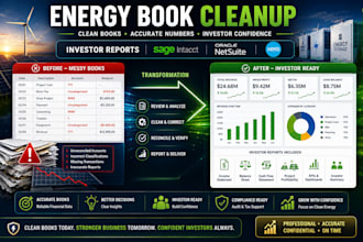 clean up energy company books prepare investor report with sage intacct netsuits