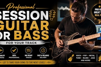 record professional session lead acoustic guitar or bass for your track