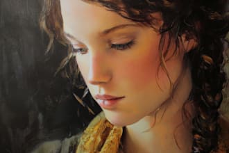 paint a real oil portrait painting on canvas