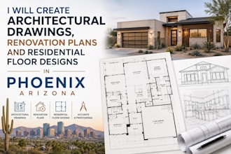 create architectural drawings, renovation plans and residential floor designs