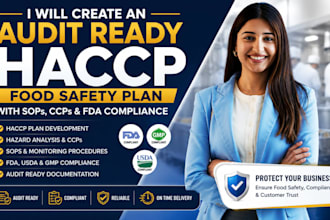 create an audit ready haccp food safety plan with sops, ccps and fda compliance