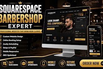 design squarespace website with automated booking for barbershops