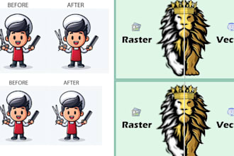 convert sketch and complex artwork into vector illustration