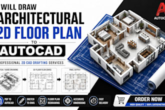 draw architectural 2dfloor plan in autocad