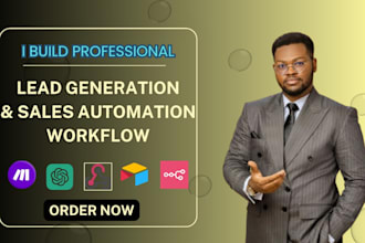 build n8n CRM, ghl, lead generation, sales automation, zapier and make workflows