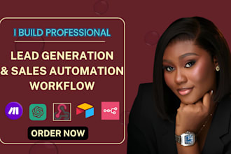 build n8n CRM, ghl, lead generation, sales automation, zapier and make workflows