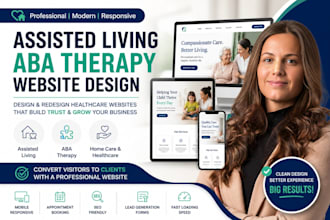 assisted living design and redesign assisted living website, aba therapy website