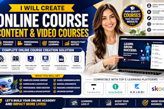 create online course content, video creation, lms training course, video course