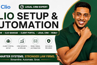 setup clio automation, clio grow, clio manage, client portal, and legal CRM