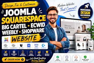 design fix customize joomla squarespace big cartel ecwid weebly shopware website