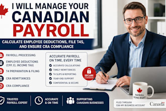 manage your canadian payroll, cra remittances, t4 filing, and payroll compliance